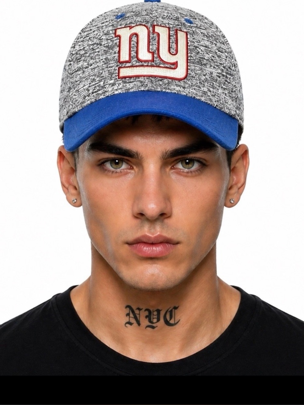 New Era 39THIRTY NY Giants NFL Draft Hat Heather Gray Blue M/L Stretch Fit Cap